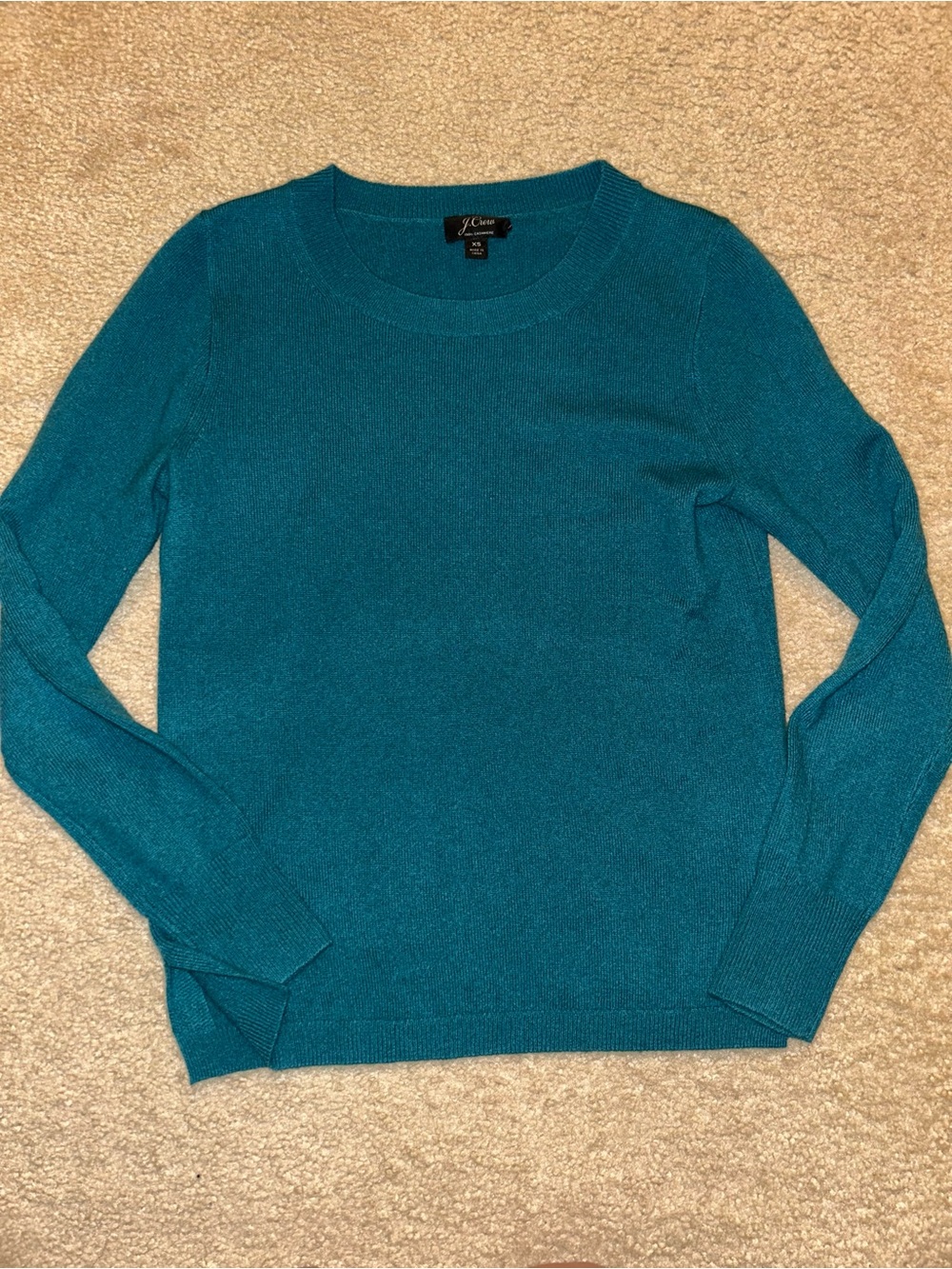 J. Crew Women's Teal Crewneck Sweater Cashmere